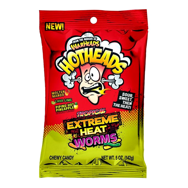 warheads hotheads tropical extreme heat worms peg bag 142g