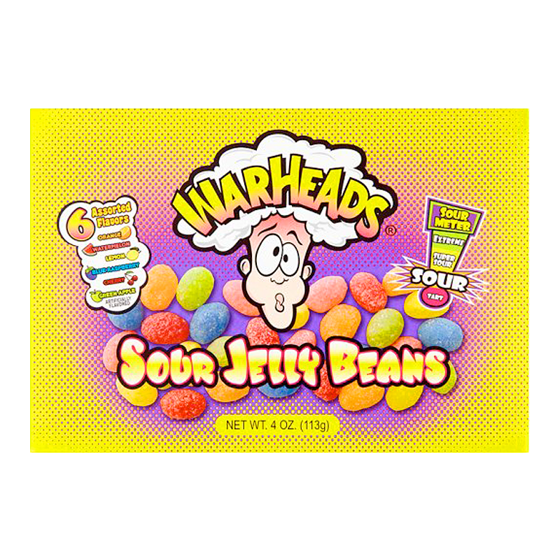 warheads sour jelly beans theatre box 113g