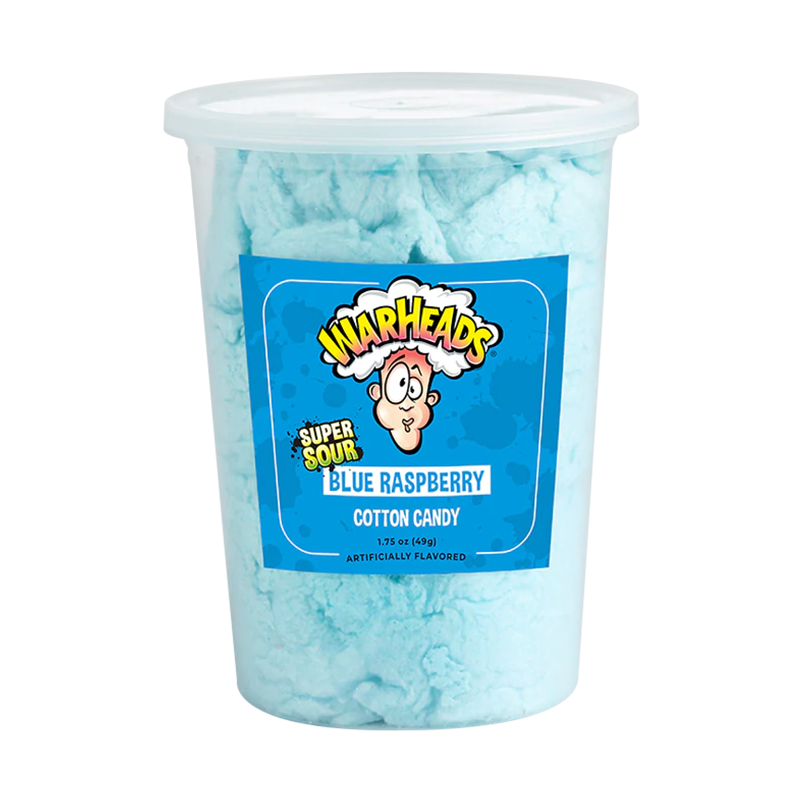 warheads blue raspberry cotton candy 49g